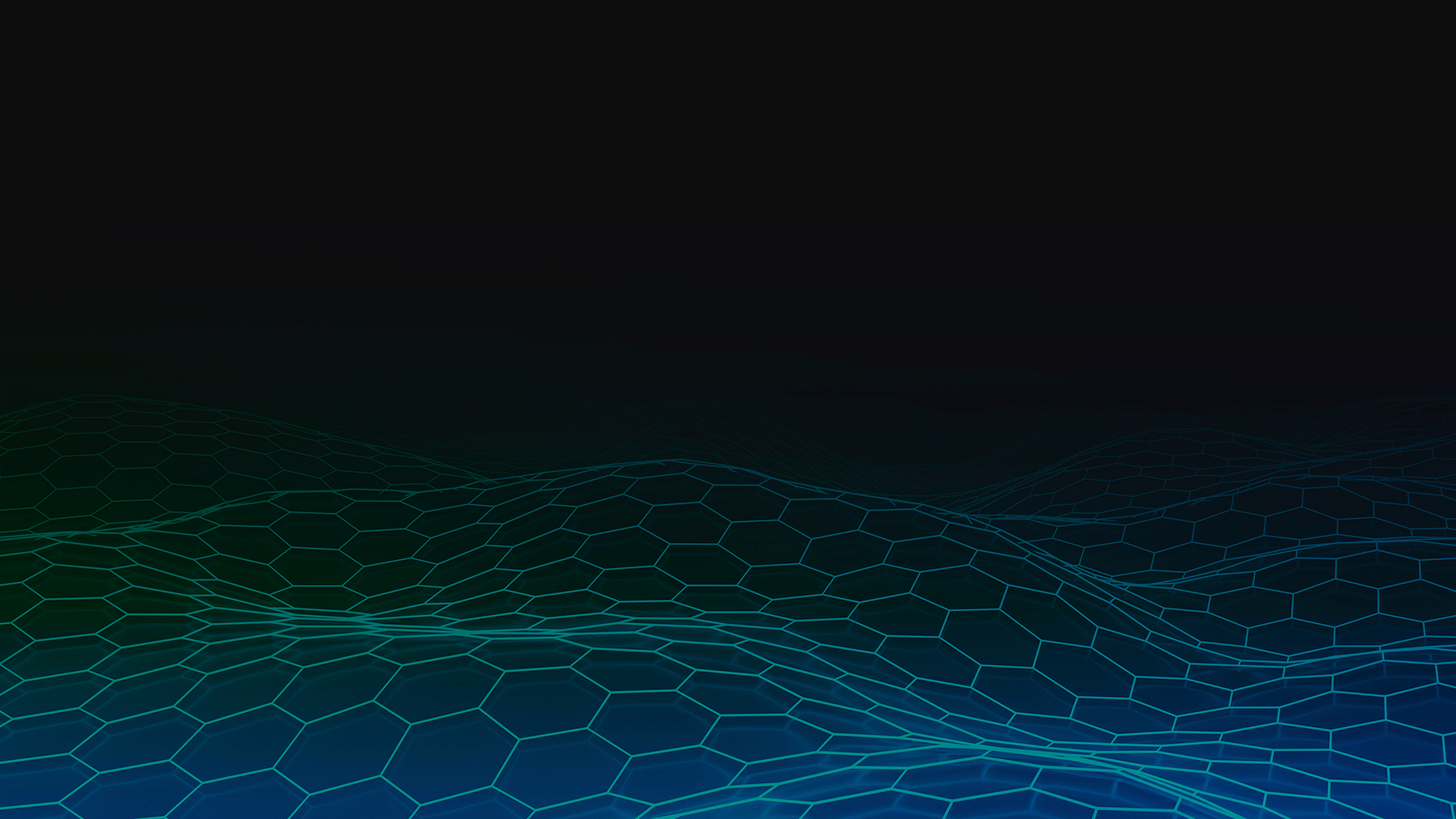 Abstract layer of hexagon outlines over dark background